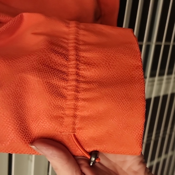 Chico’s Coral Salmon Jacket Full Zip 2 M/L Snake Pattern 3/4 Sleeve Cords Lined - Picture 2 of 9